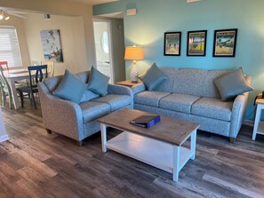 Two Bedroom (CAM-2) | Living area | Flat-screen TV, DVD player