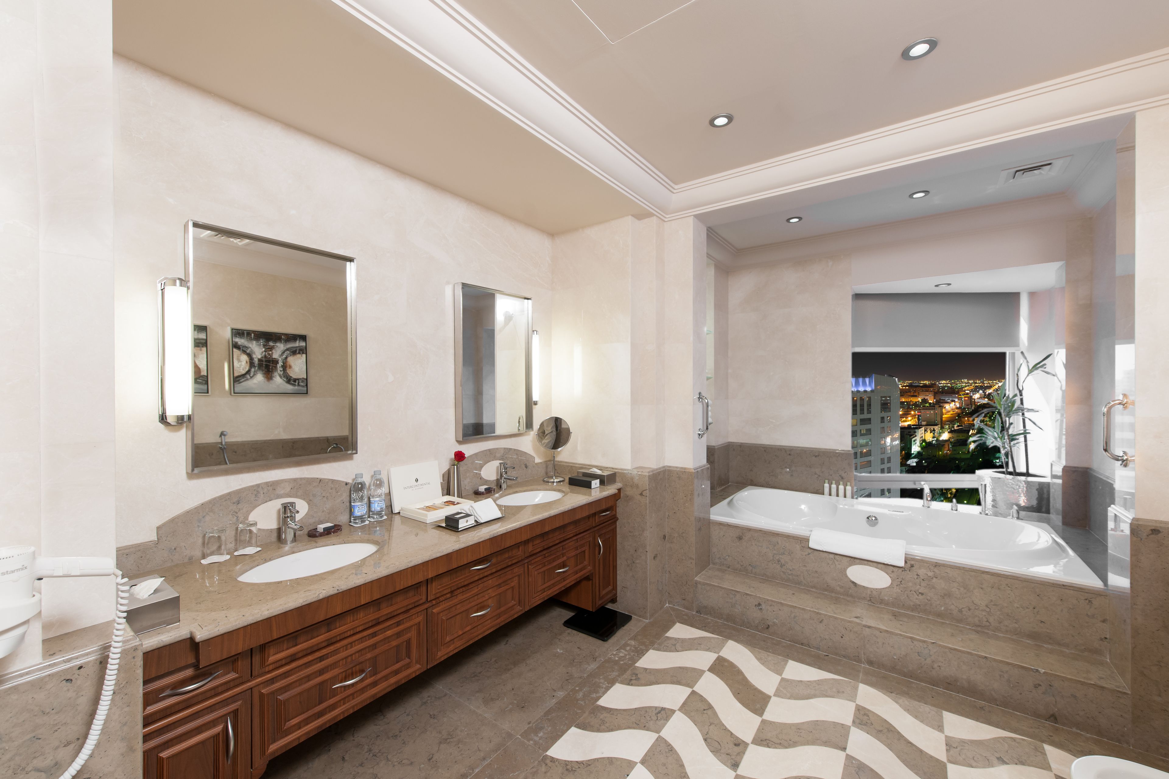 luxury suite, 1 bedroom (luxury bath view) | bathroom | shower, free toiletries, hair dryer, bathrobes