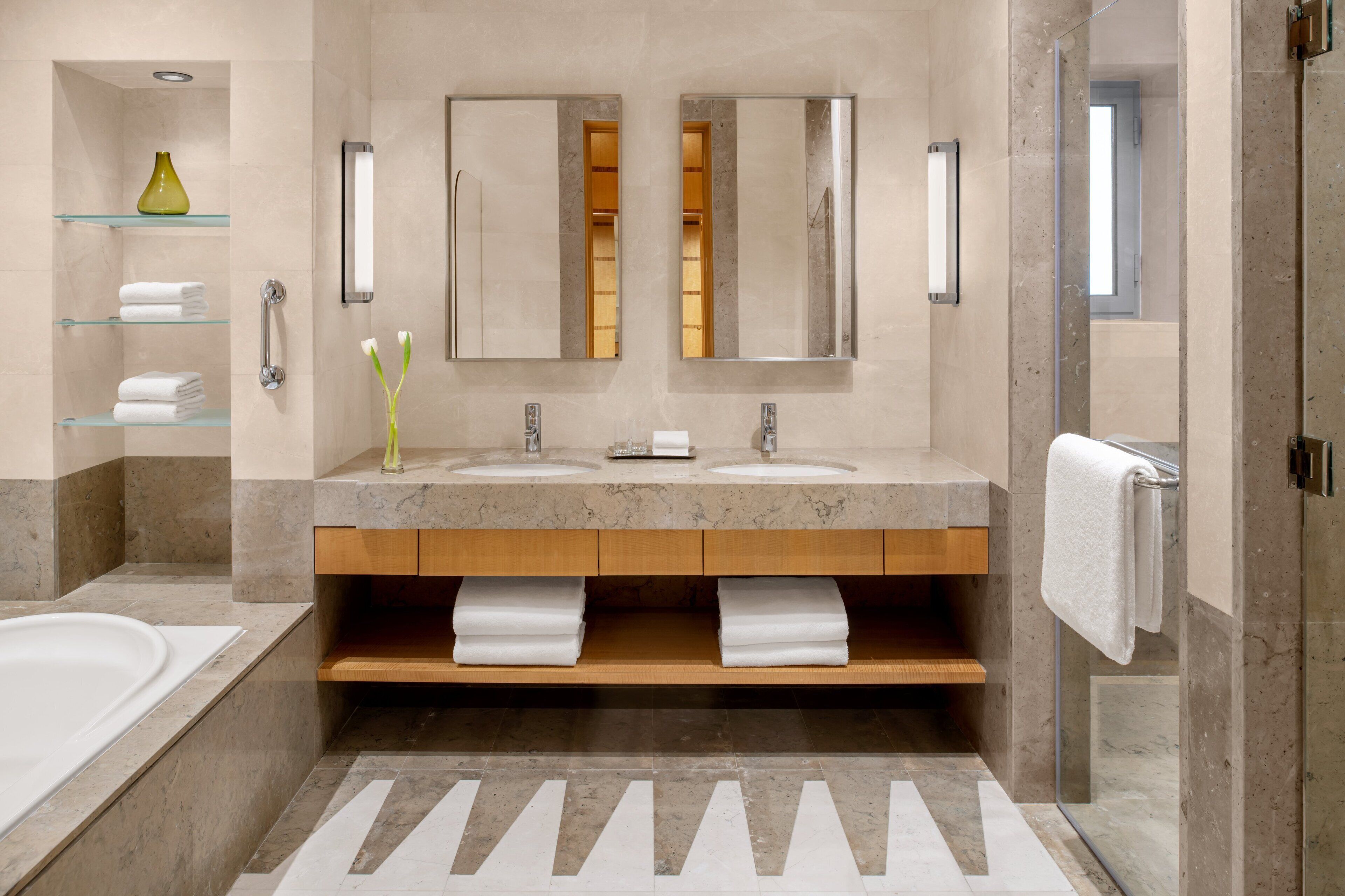 shower, free toiletries, hair dryer, bathrobes