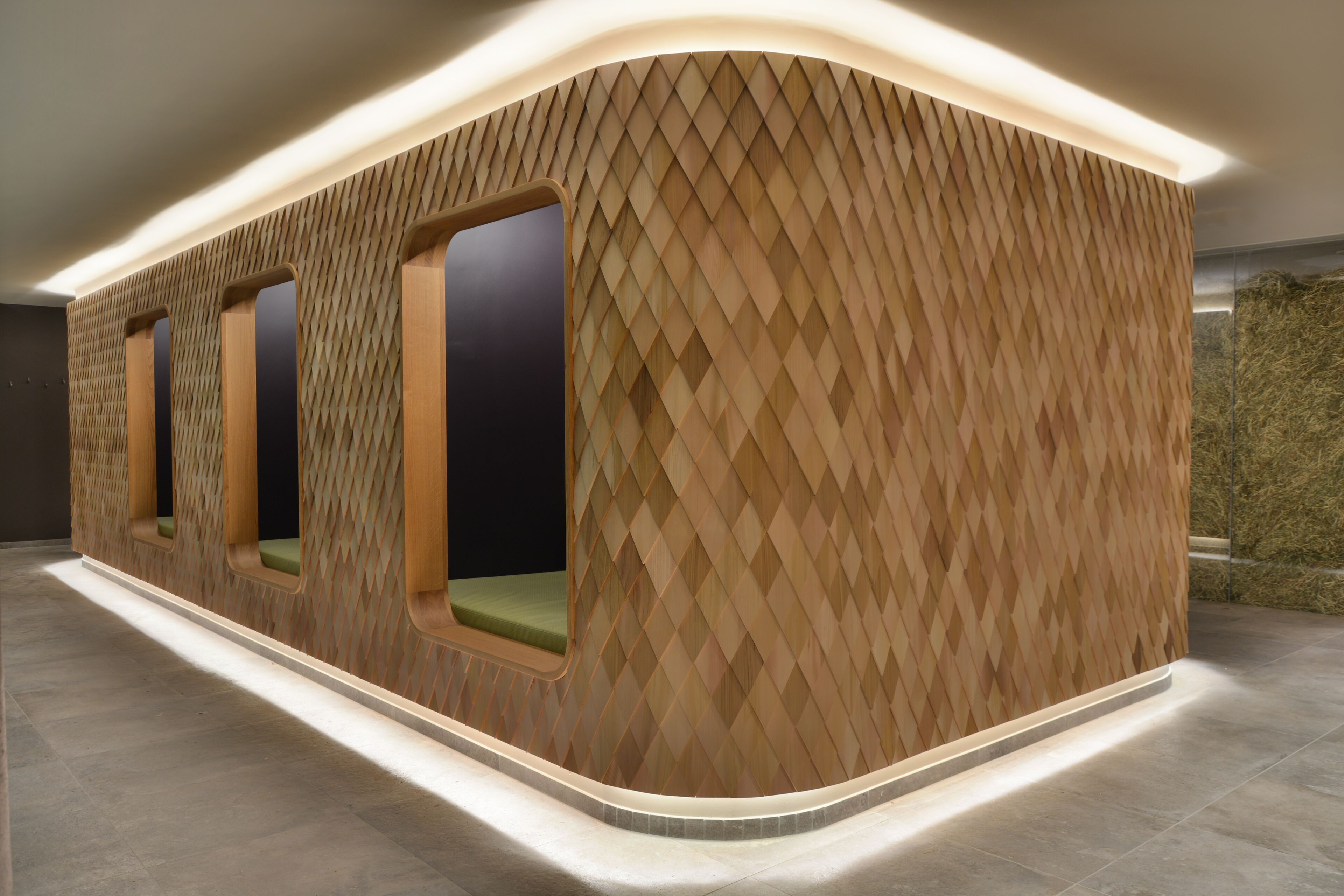 室内游泳池，日光浴躺椅