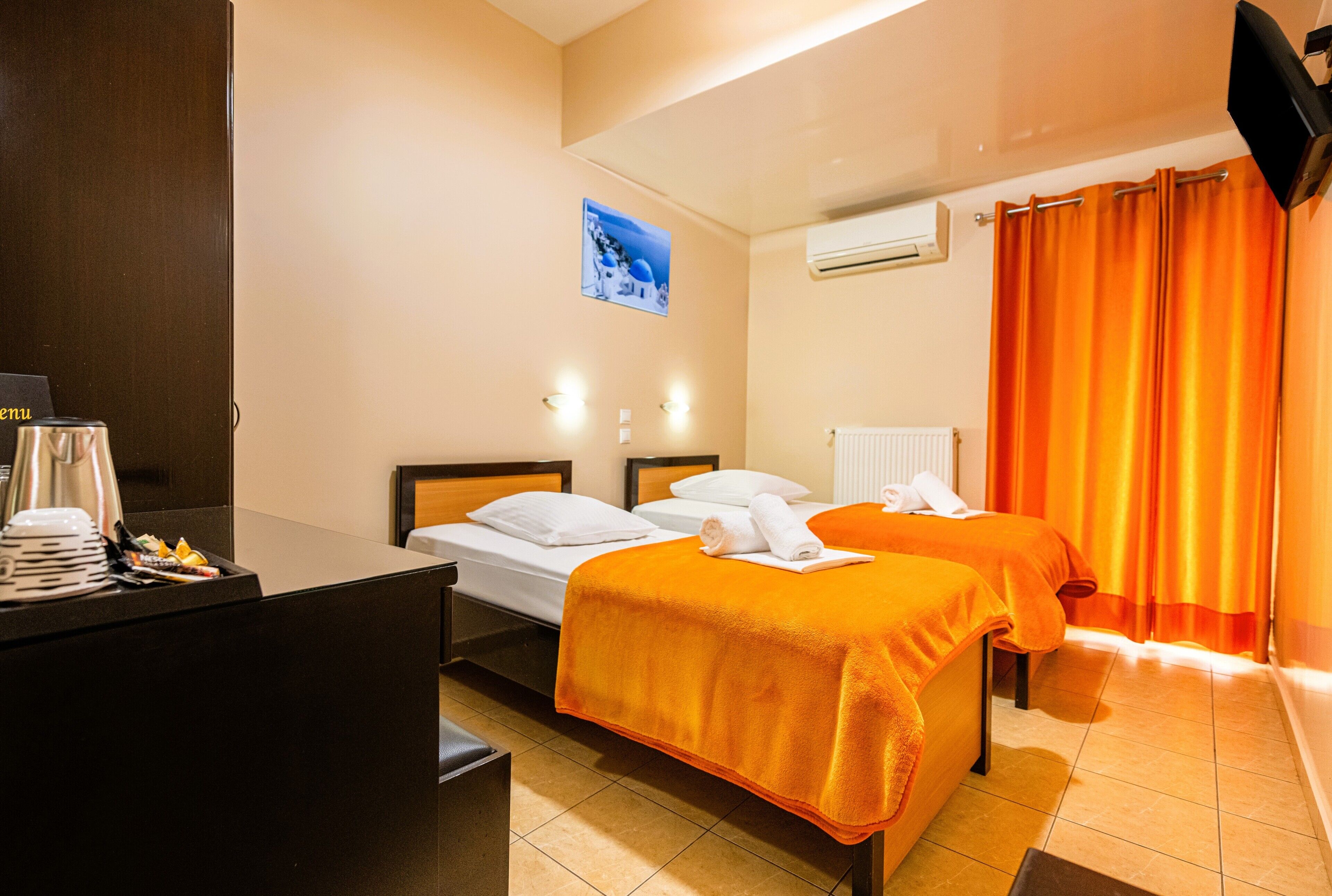 double or twin room | minibar, desk, blackout curtains, iron/ironing board