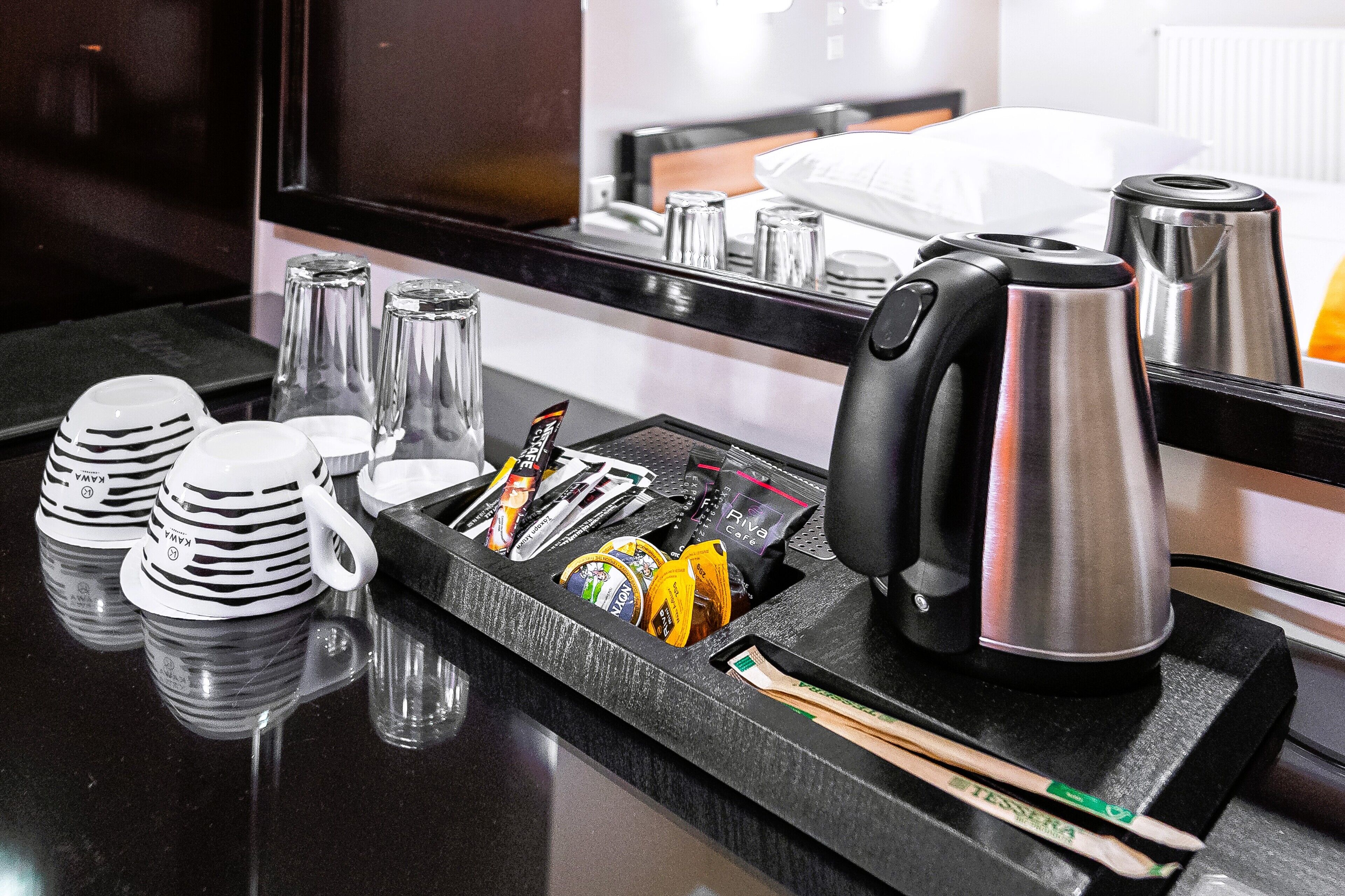 minibar, desk, blackout curtains, iron/ironing board