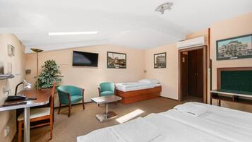 In-room safe, desk, iron/ironing board (on request), WiFi (free)