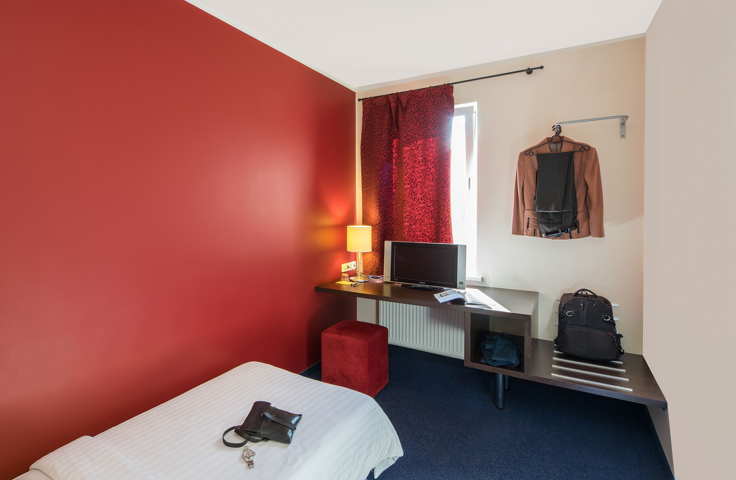 Desk, blackout curtains, iron/ironing board, free WiFi