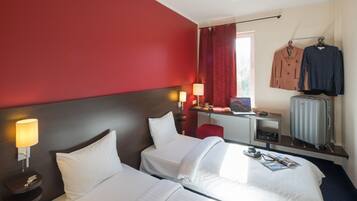 Desk, blackout curtains, iron/ironing board, free WiFi