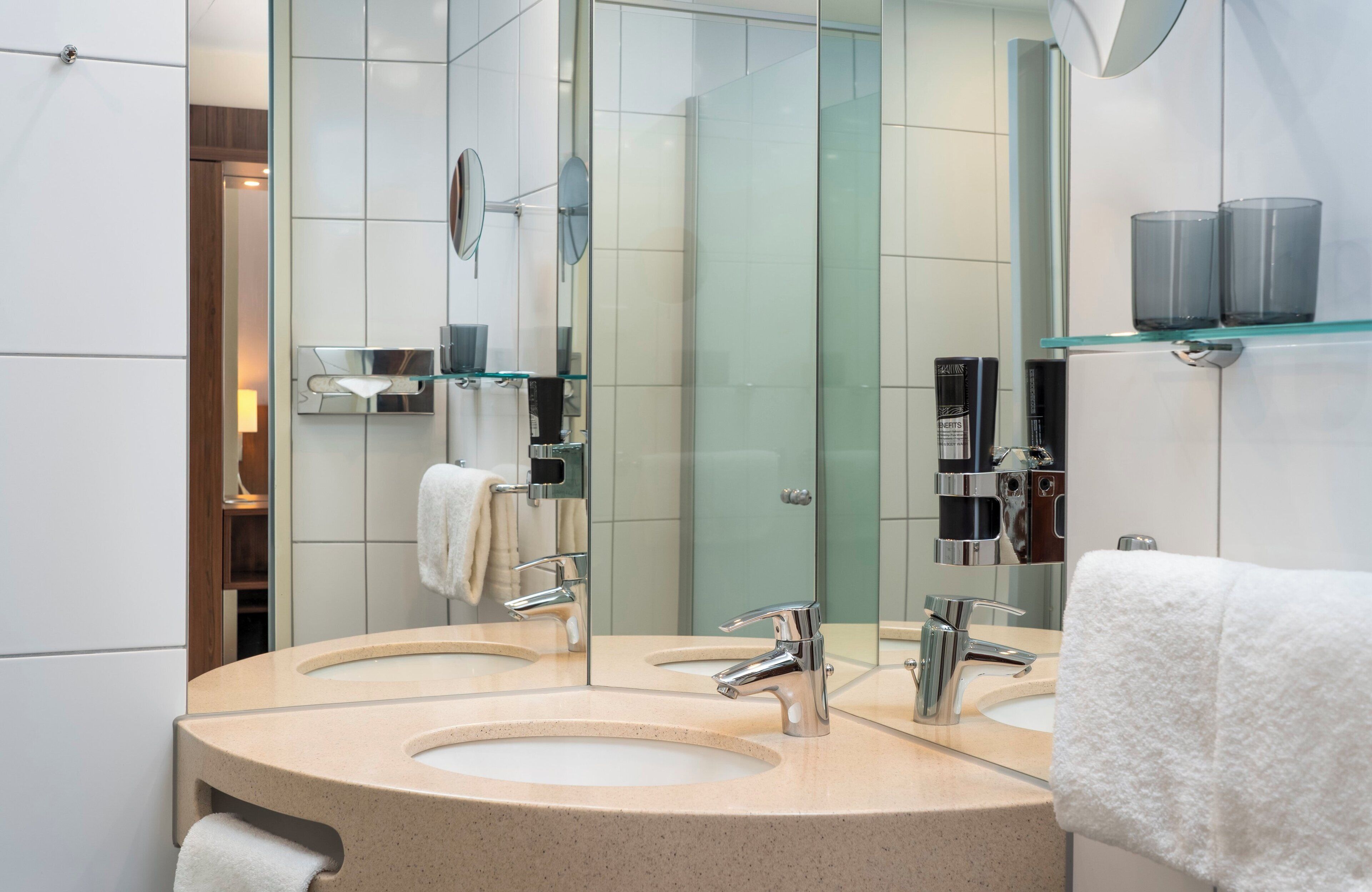 comfort room | bathroom | shower, free toiletries, hair dryer, towels