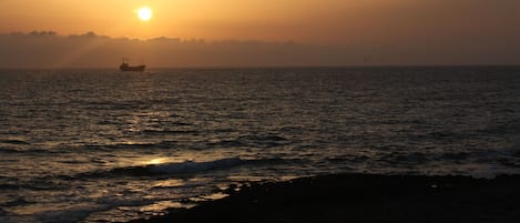 On the beach, snorkeling