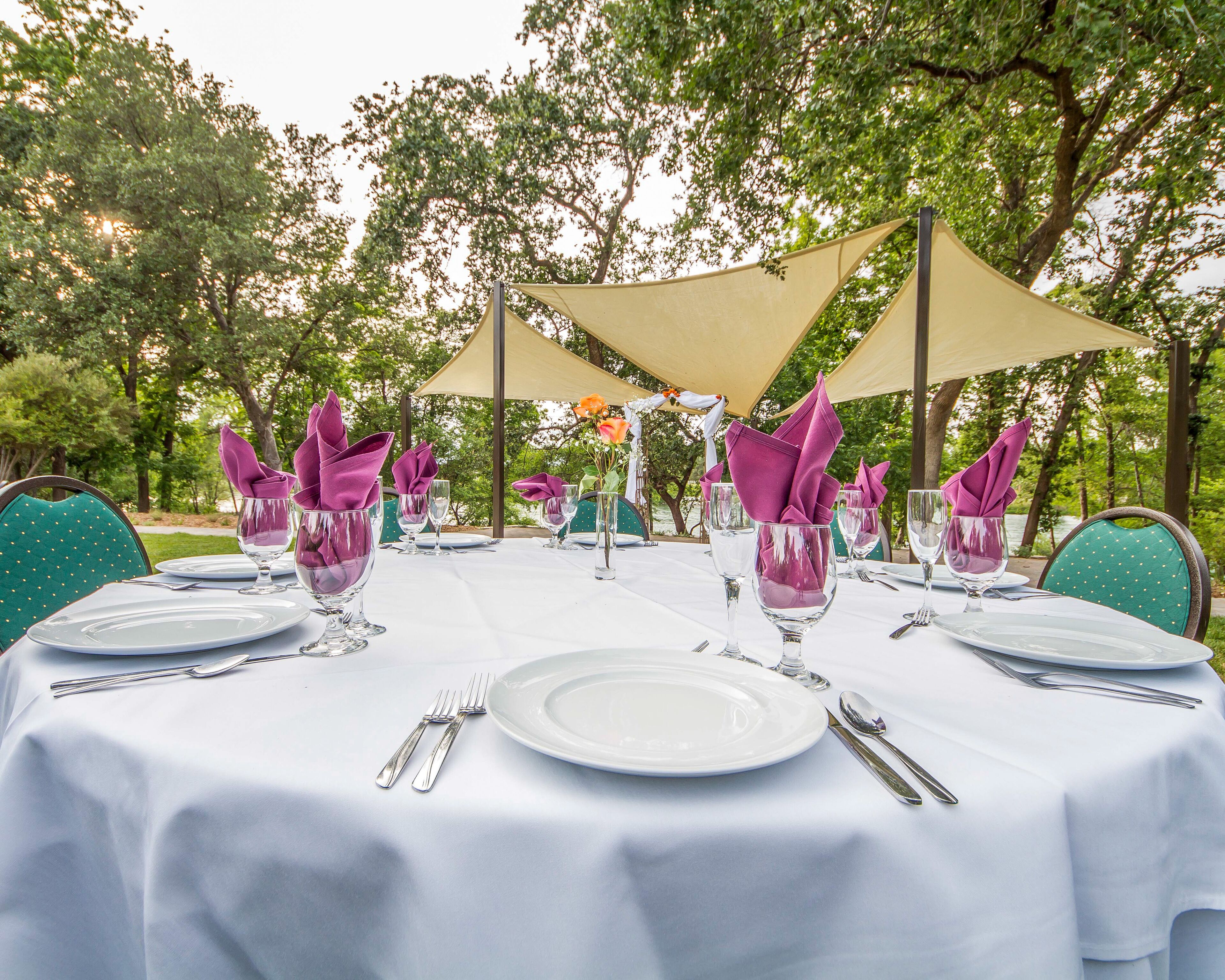 outdoor banquet area