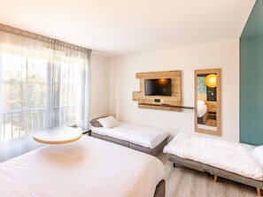 Premium bedding, desk, soundproofing, iron/ironing board