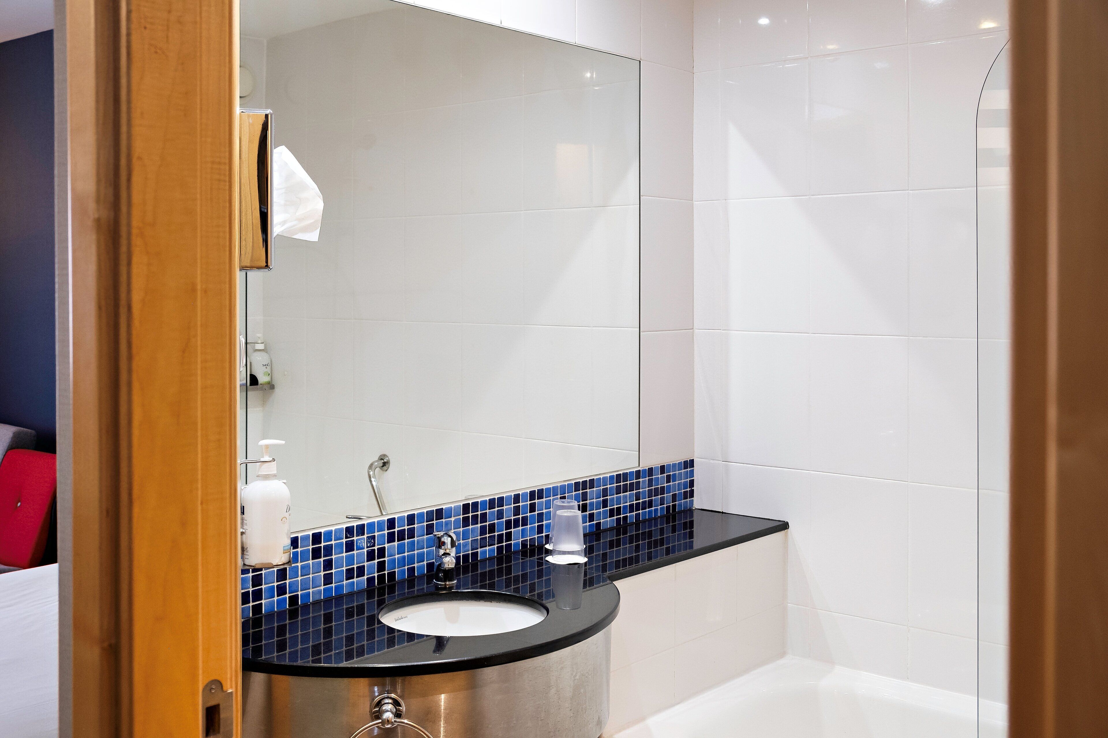 desk, blackout curtains, soundproofing, iron/ironing board