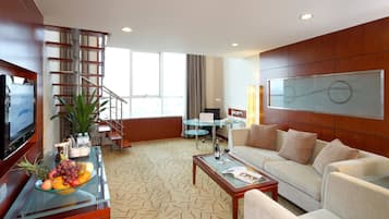 Down duvets, minibar, in-room safe, desk