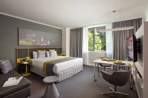 In-room safe, desk, laptop workspace, iron/ironing board