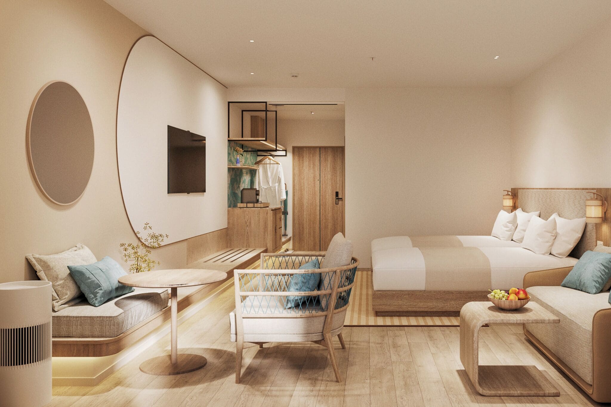 Minibar, in-room safe, blackout curtains, free WiFi