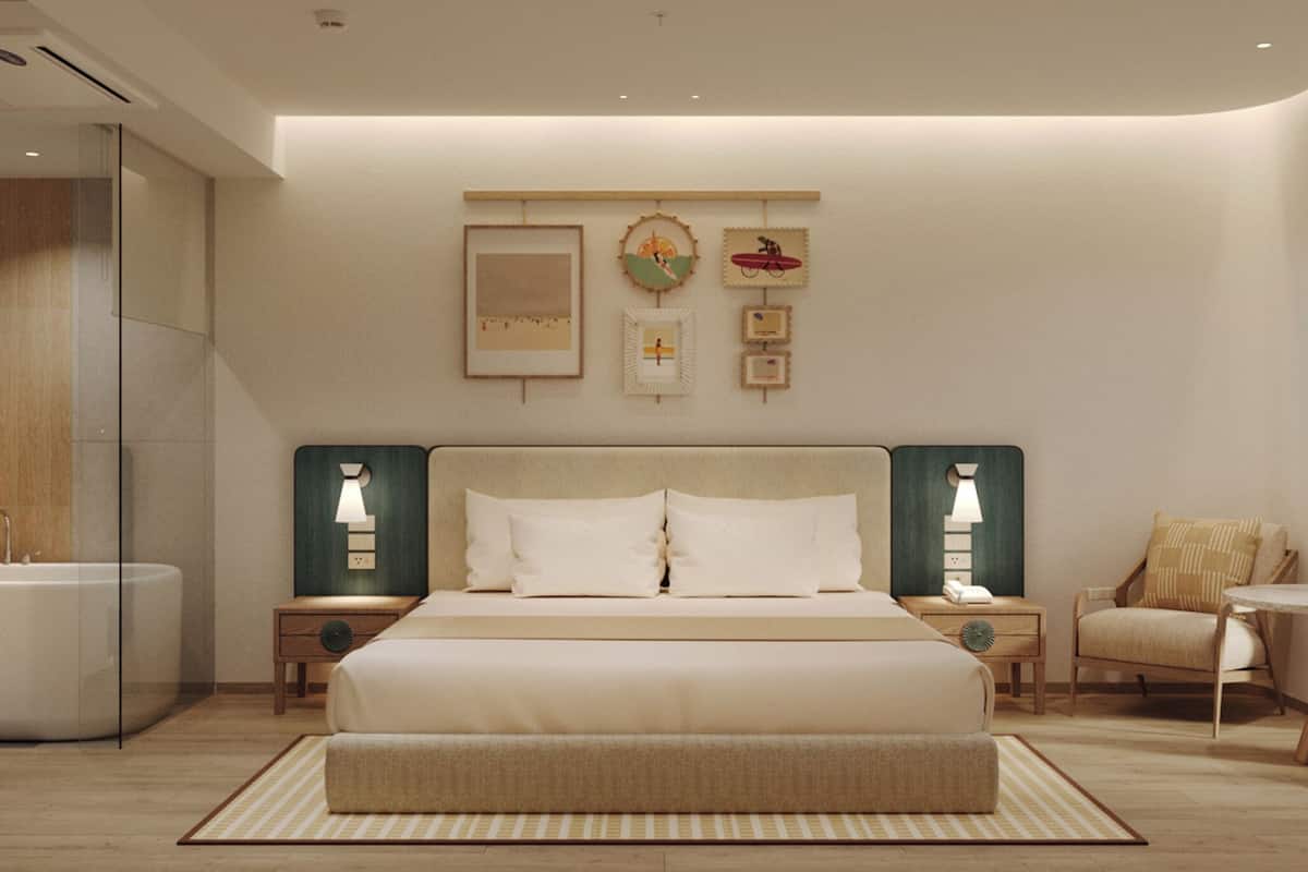 Chambre familiale | Minibar, coffre-fort pour ordinateur portable, rideaux dâobscurcissement