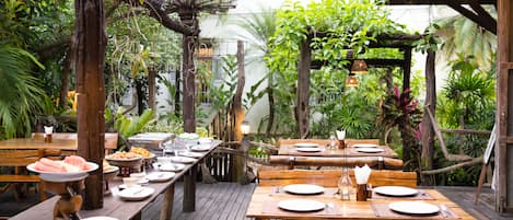 Outdoor banquet area