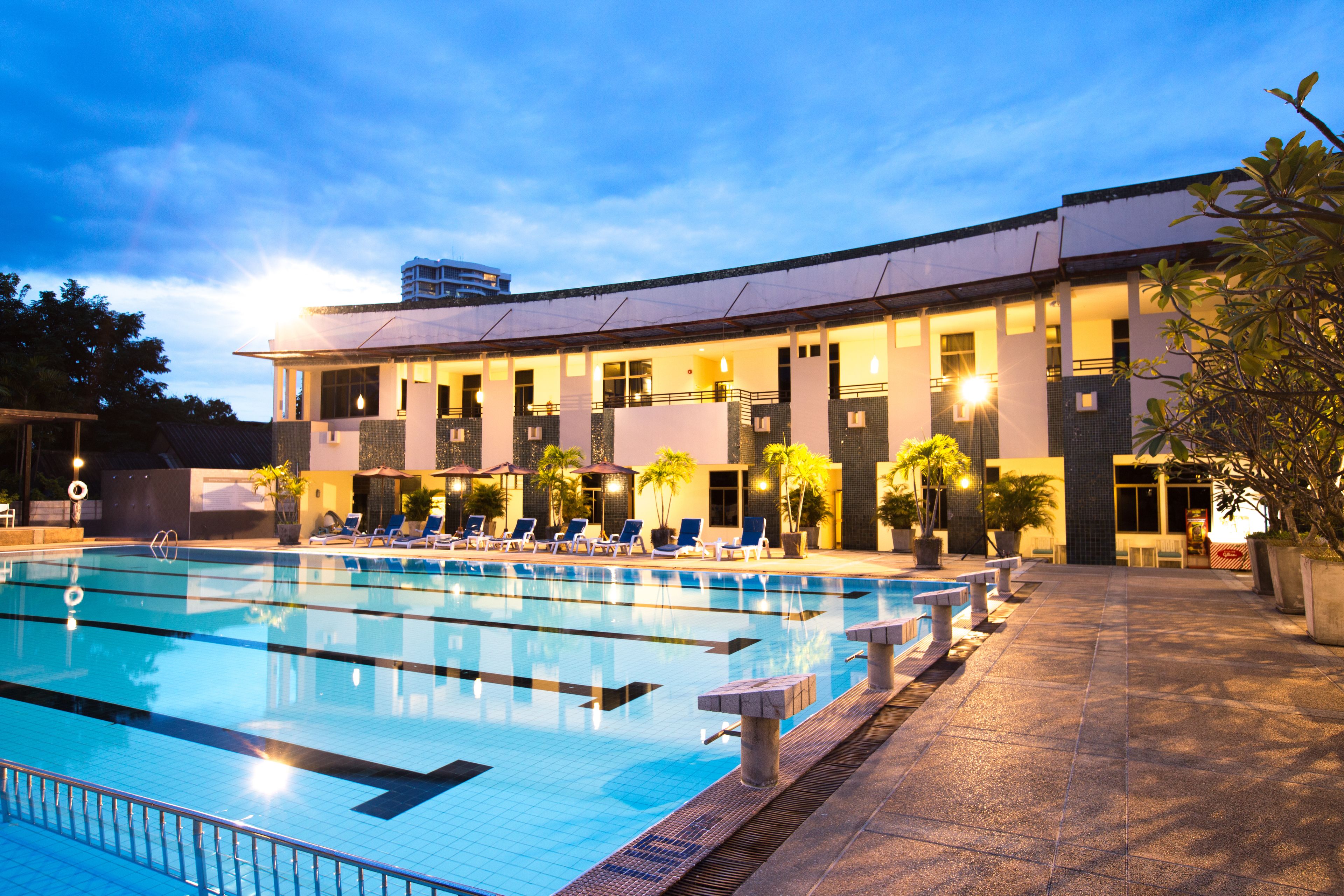 Outdoor pool, open 7:00 AM to 7:00 PM, sun loungers