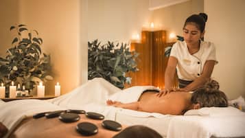 Sauna, hot tub, hydrotherapy, aromatherapy, hot stone massages