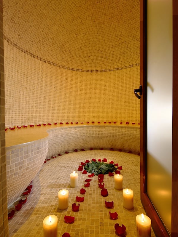 Sauna, hot tub, hydrotherapy, aromatherapy, hot stone massages