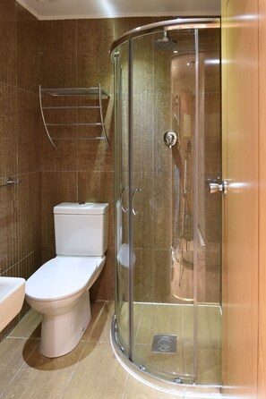 Shower, hair dryer, towels - Linden House Hotel (London)