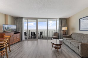 Two Bedroom Palmetto Oceanfront, Full Kitchen | Living area | TV