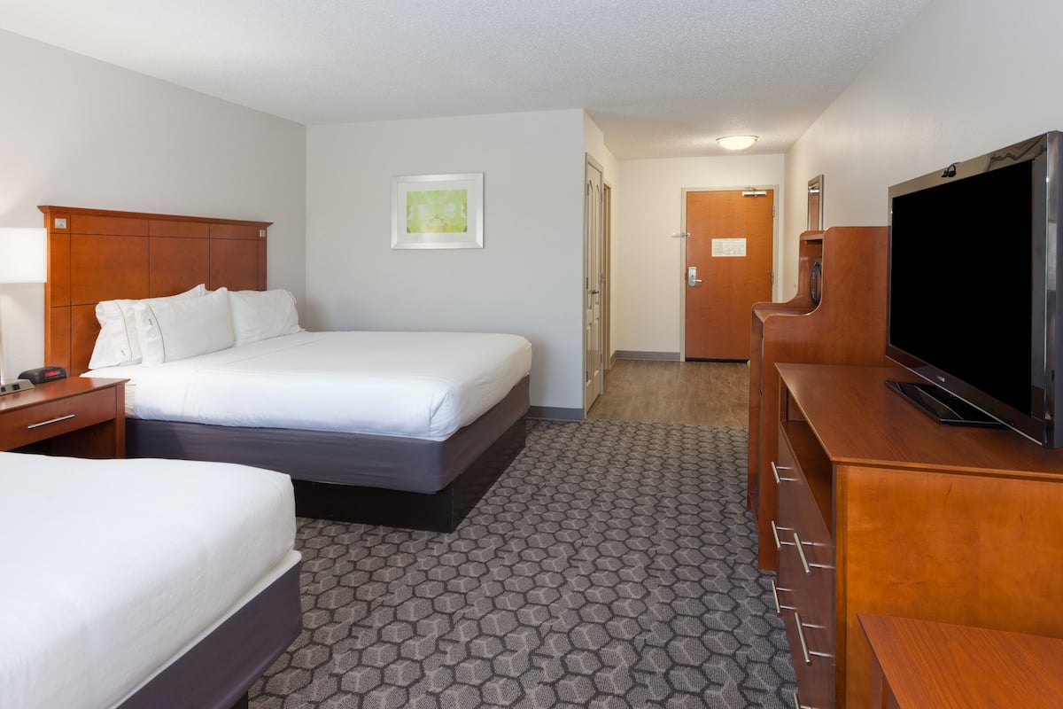 Standard Room, 2 Queen Beds | Desk, laptop workspace, blackout drapes, iron/ironing board