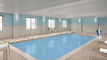 Indoor pool, sun loungers