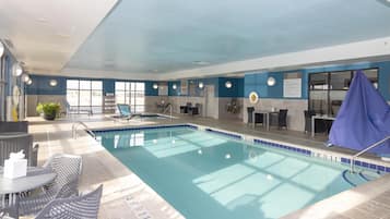 Indoor pool, open 6 AM to 11 PM, sun loungers
