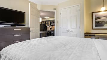 Premium bedding, individually furnished, desk, laptop workspace