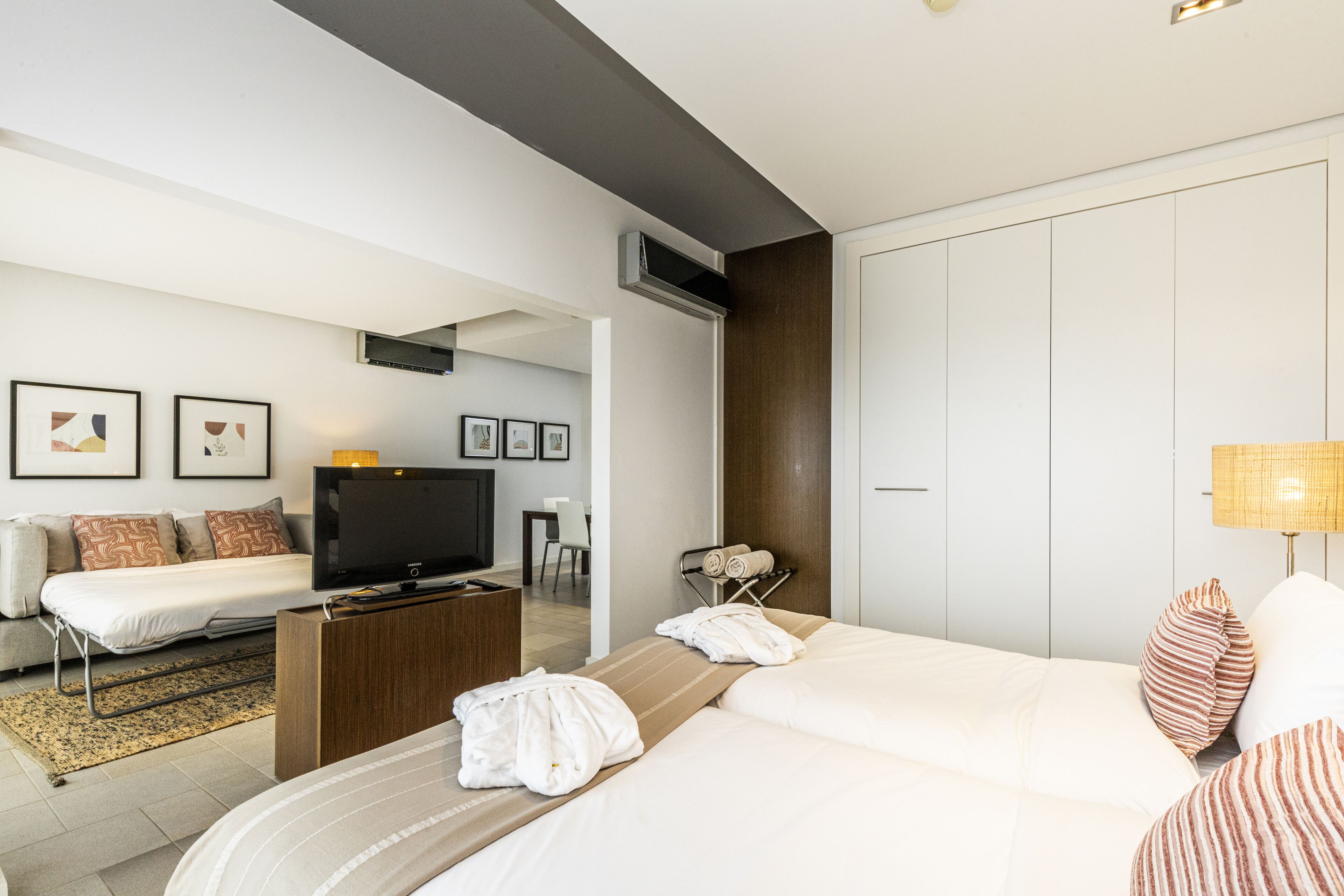 family studio | in-room safe, blackout curtains, soundproofing, iron/ironing board