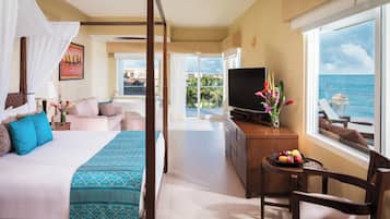 Suite Bulan Madu, tepi laut | 2 kamar tidur, seprai katun Mesir, seprai premium, dan minibar gratis