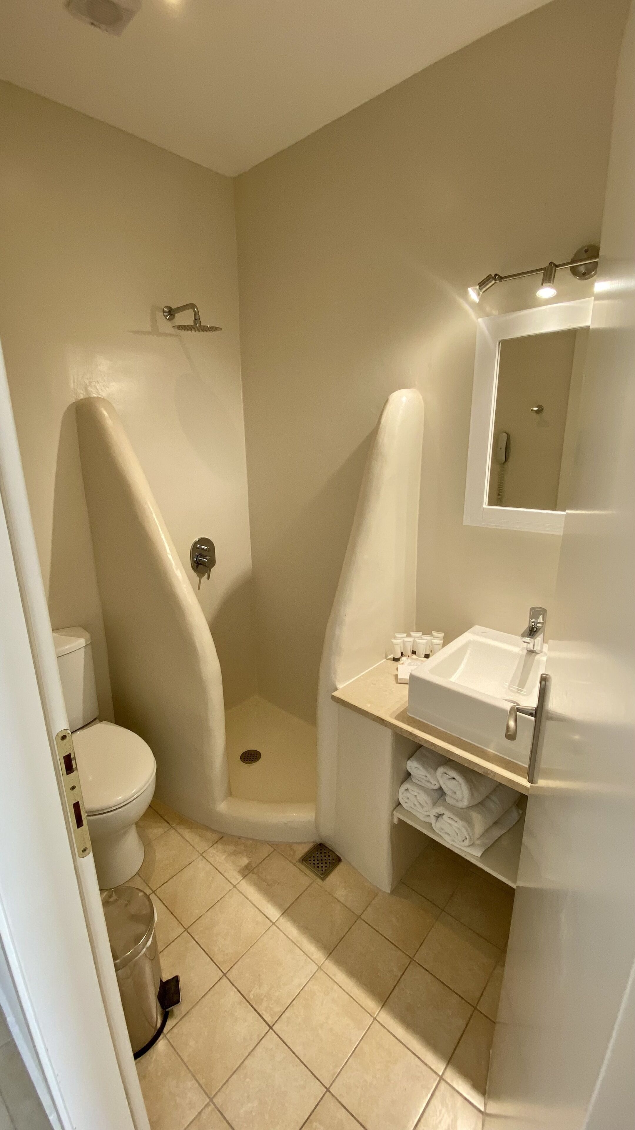 free toiletries, hair dryer, slippers, towels