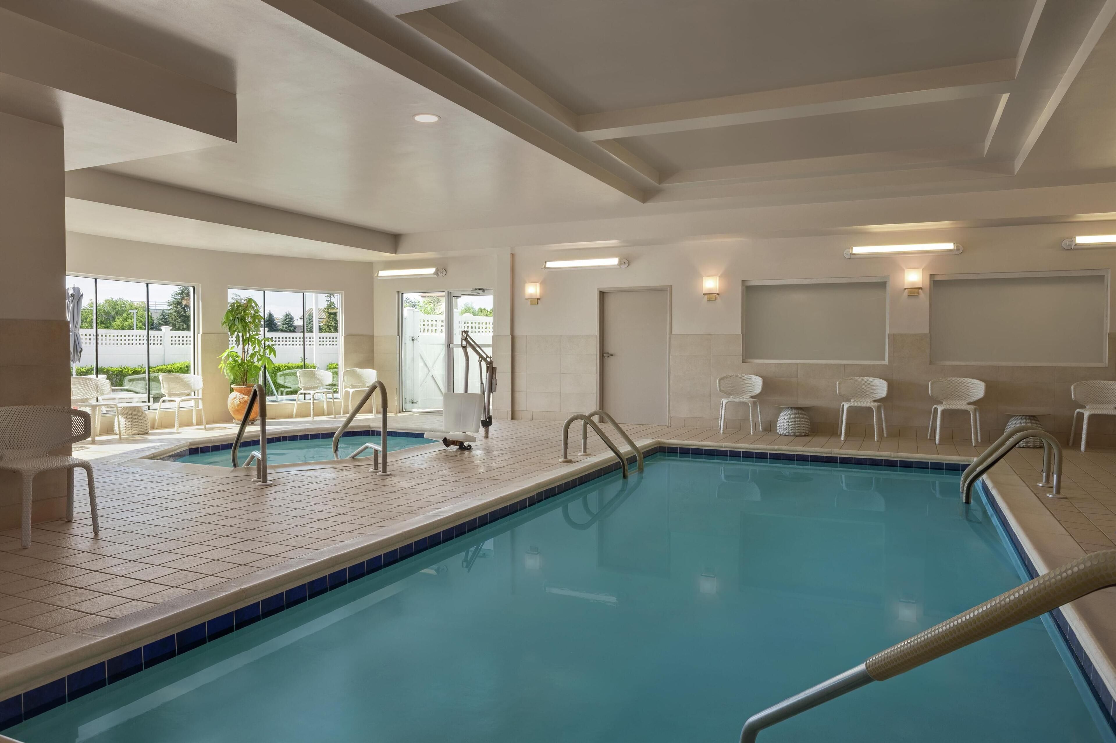 Indoor pool, outdoor pool, open 8:00 AM to 10 PM, sun loungers