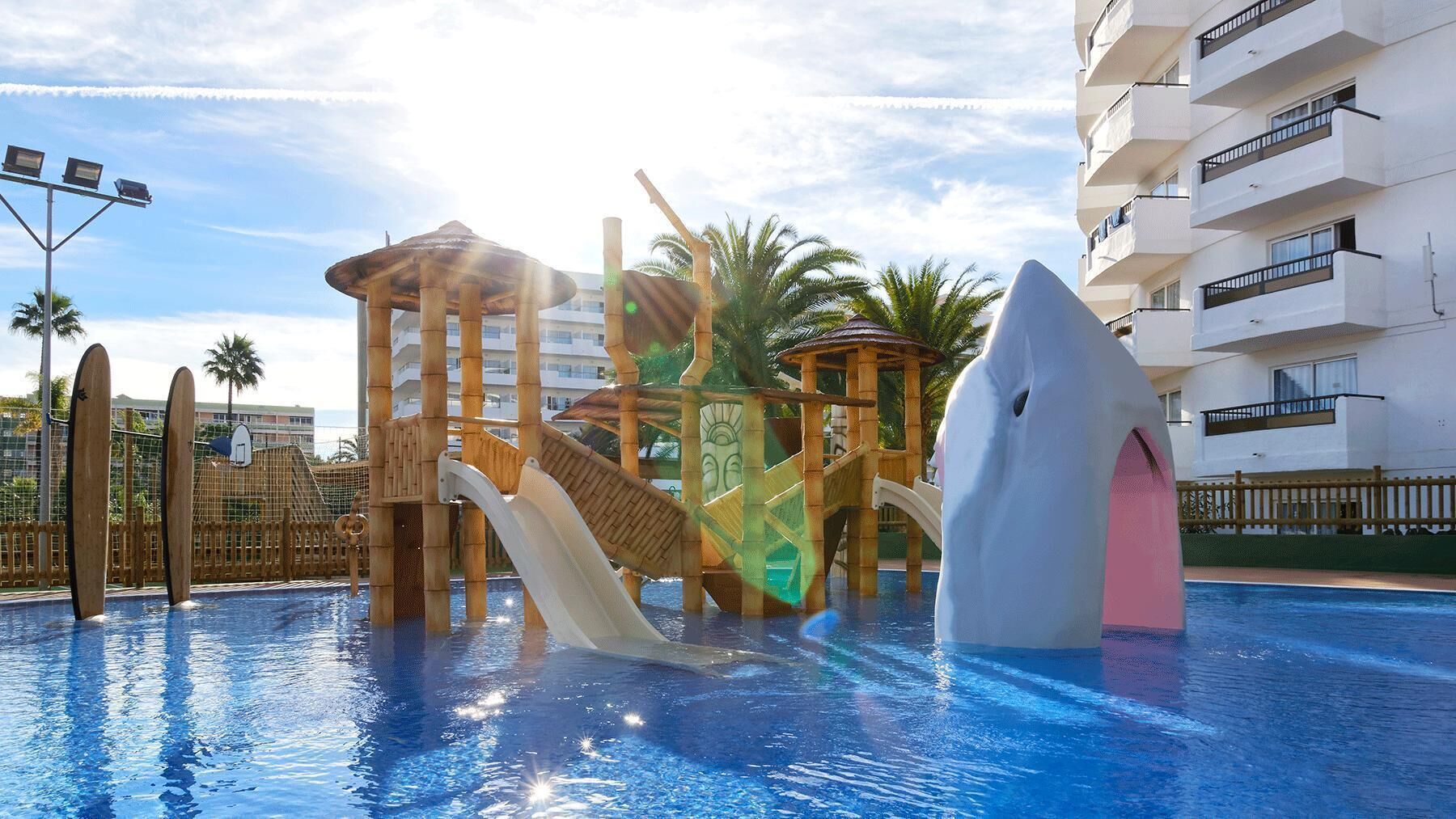 2 outdoor pools, pool umbrellas, pool loungers