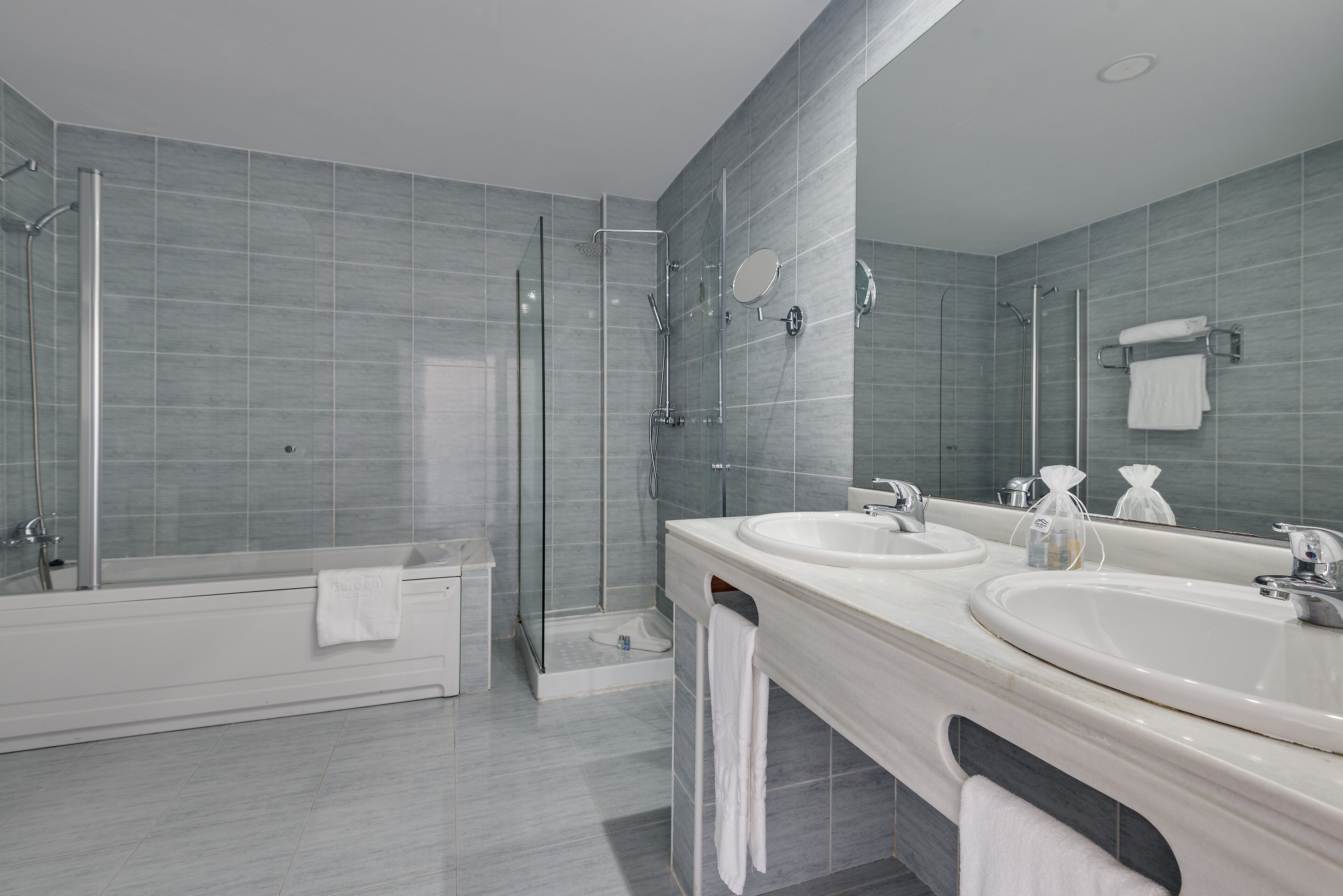 free toiletries, hair dryer, bidet, towels