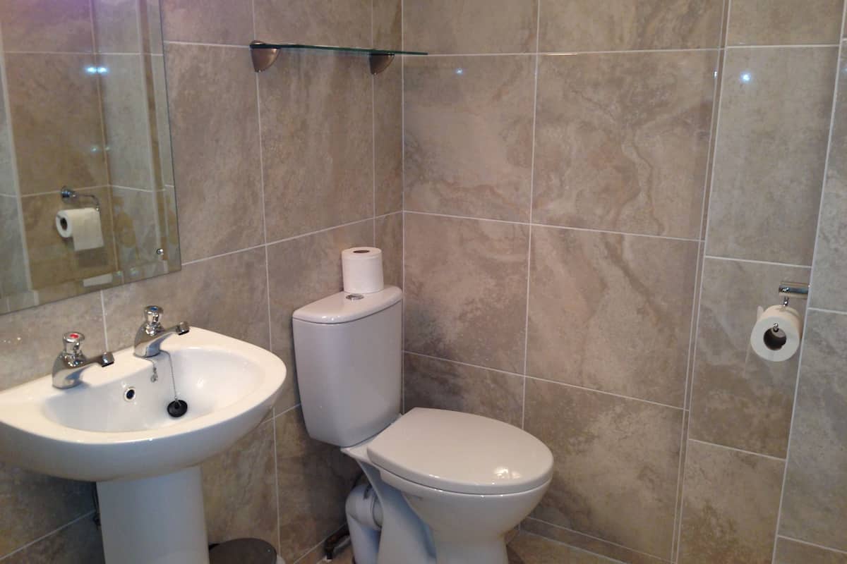 triple room, 3 single beds | bathroom | shower, free toiletries, hair dryer, towels