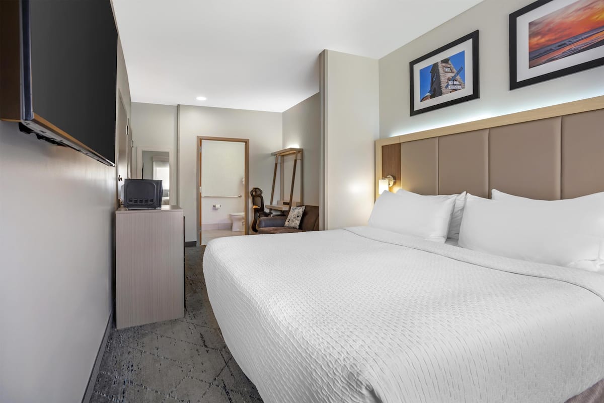 Standard Room, 1 King Bed, Accessible, Jetted Tub | Premium bedding, desk, iron/ironing board, WiFi (free)