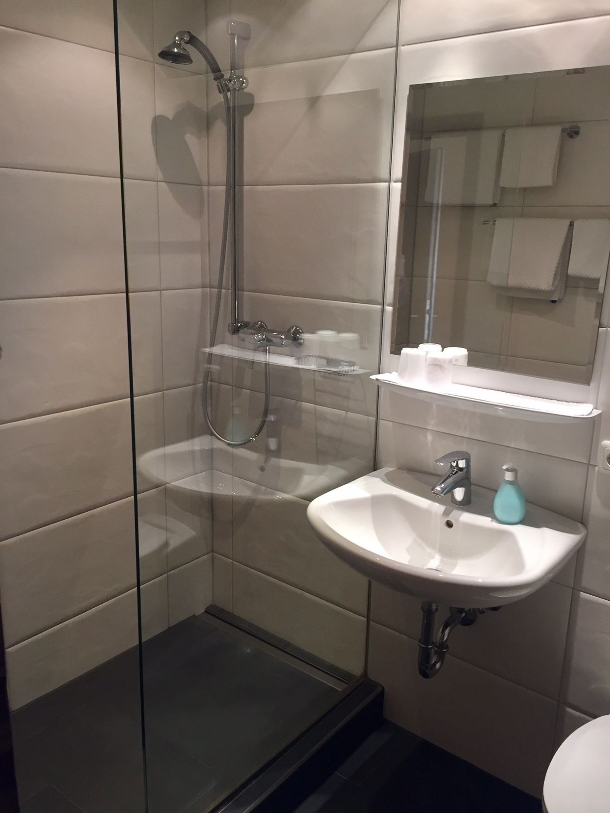 shower, free toiletries, hair dryer, bathrobes