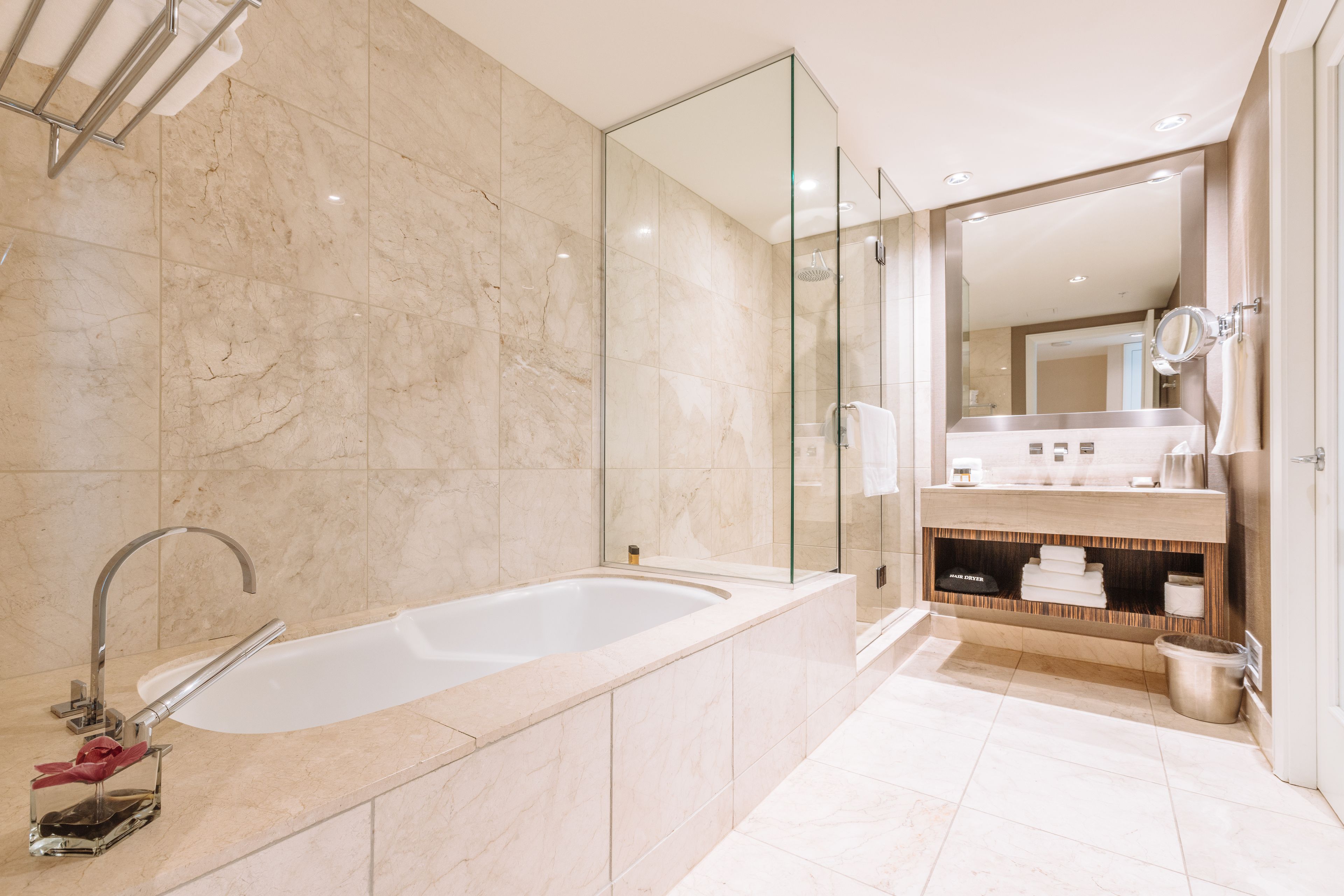 suite (boutique suite, 1 bedroom ) | bathroom | designer toiletries, hair dryer, bathrobes, slippers