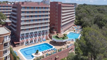 Enjoy stunning views of the surrounding landscape from the hotel's spacious balconies.