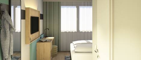 Down duvets, minibar, in-room safe, desk