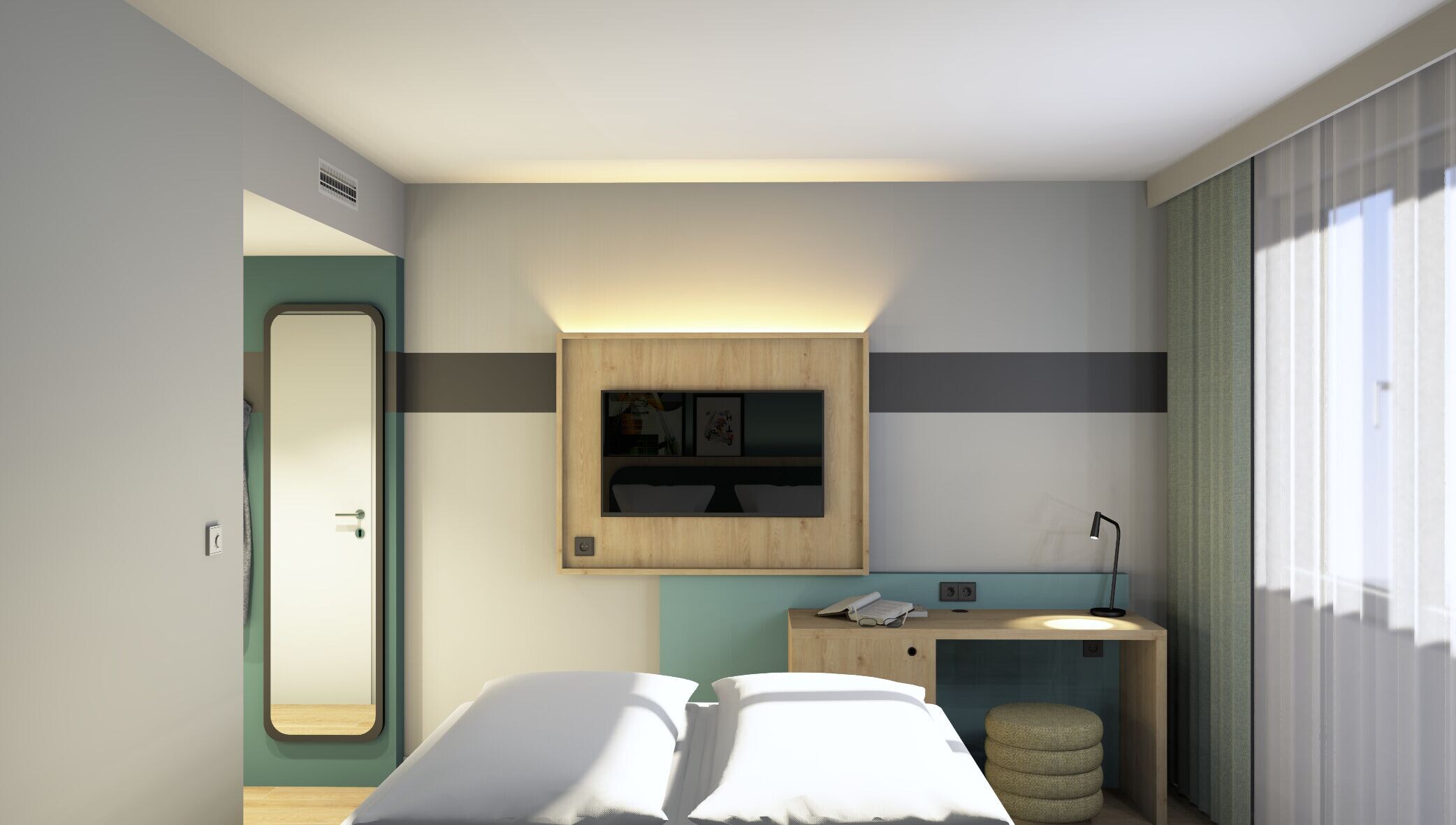 Down comforters, minibar, in-room safe, desk