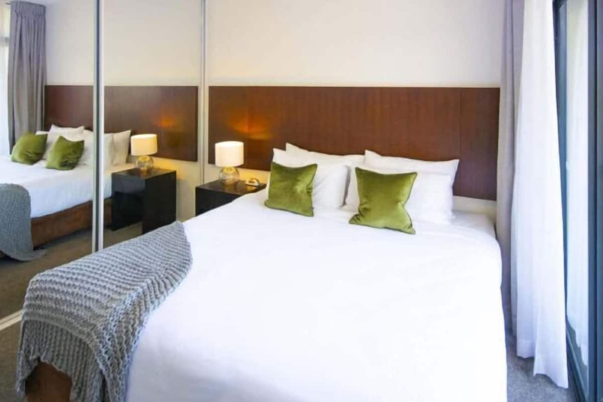 1 bedroom, desk, laptop workspace, iron/ironing board
