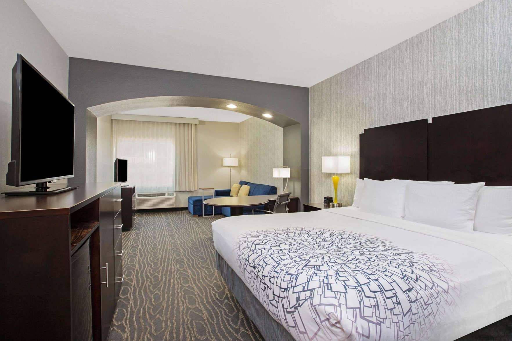 Premium bedding, pillow-top beds, desk, blackout curtains