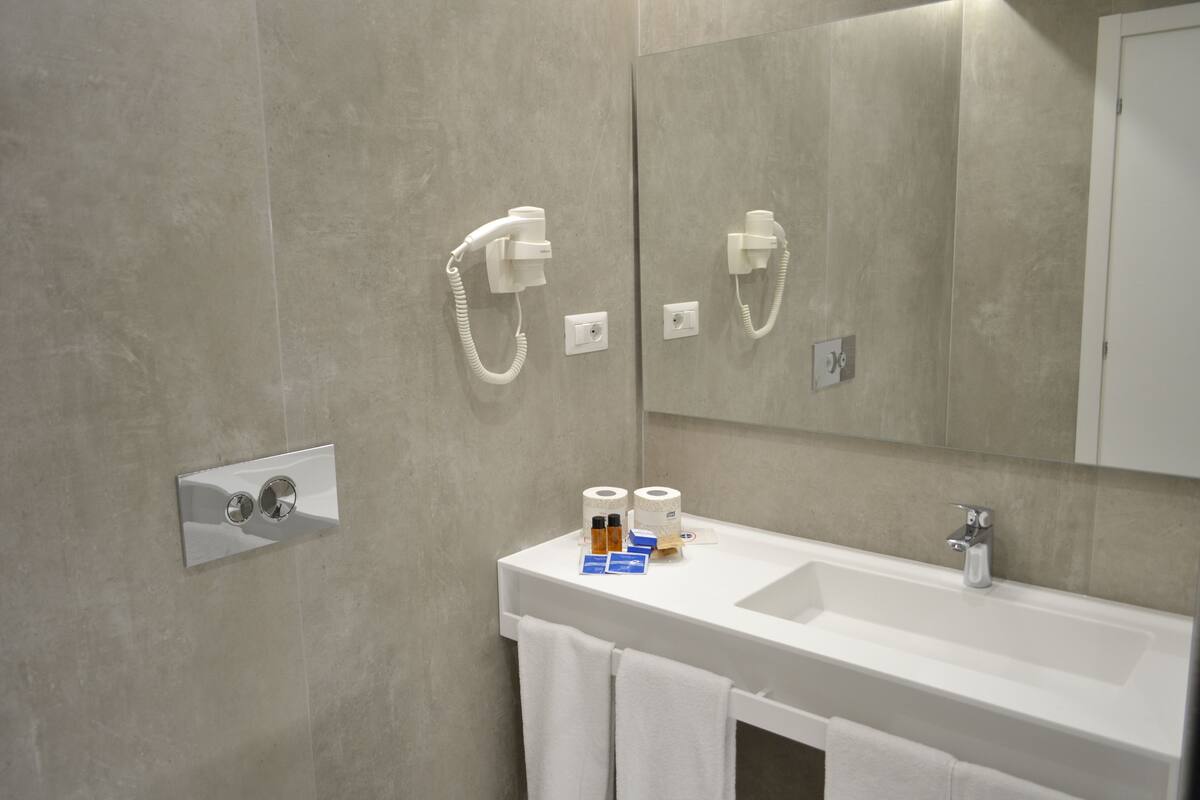 shower, free toiletries, hair dryer, bidet