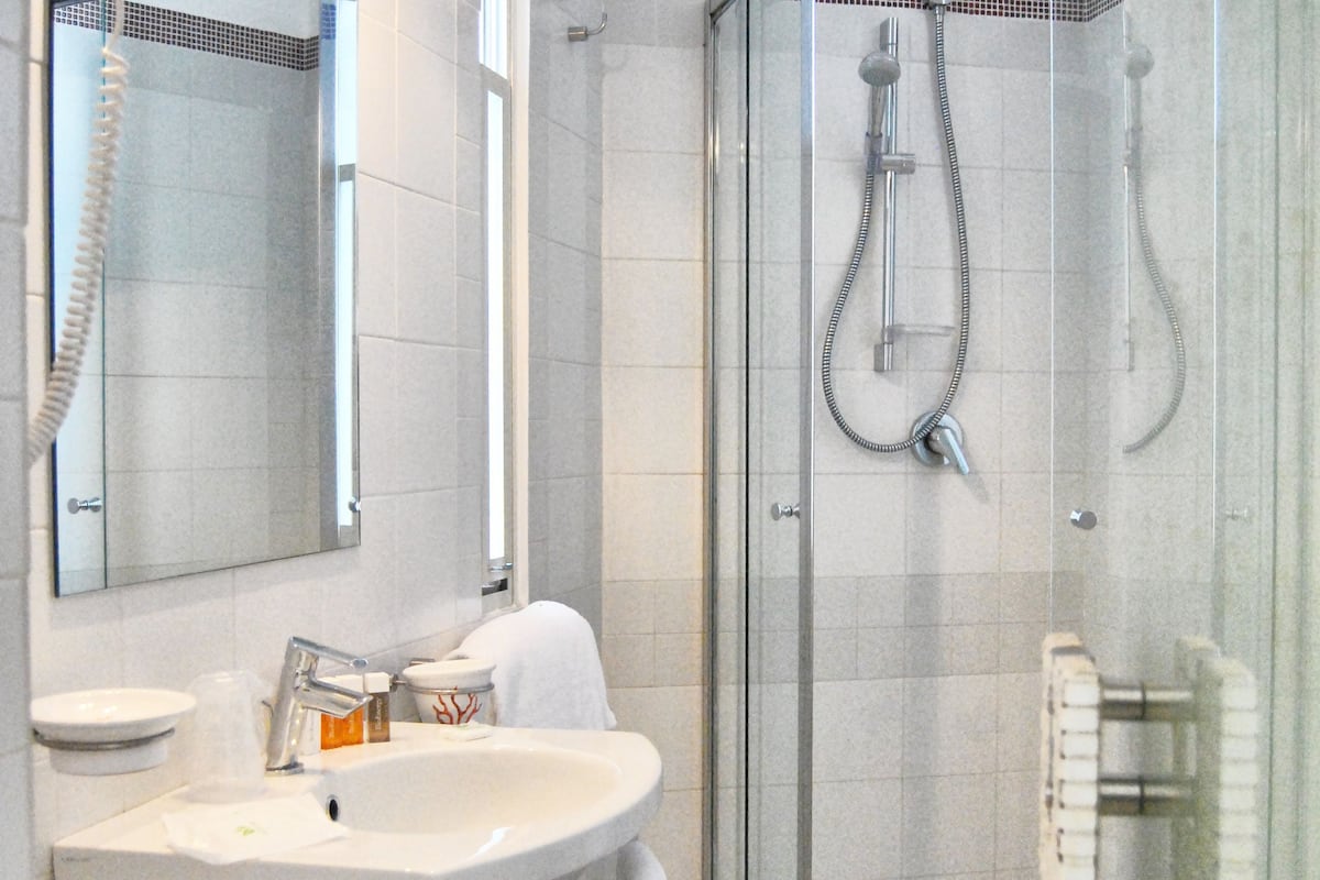 shower, free toiletries, hair dryer, bidet