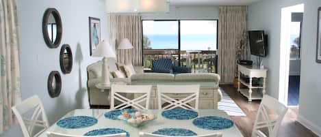 Condo, 2 Bedrooms, Ocean View (Sleeps up to 6) | Living area | TV, DVD player