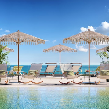 Indoor pool, 2 outdoor pools, pool umbrellas, sun loungers