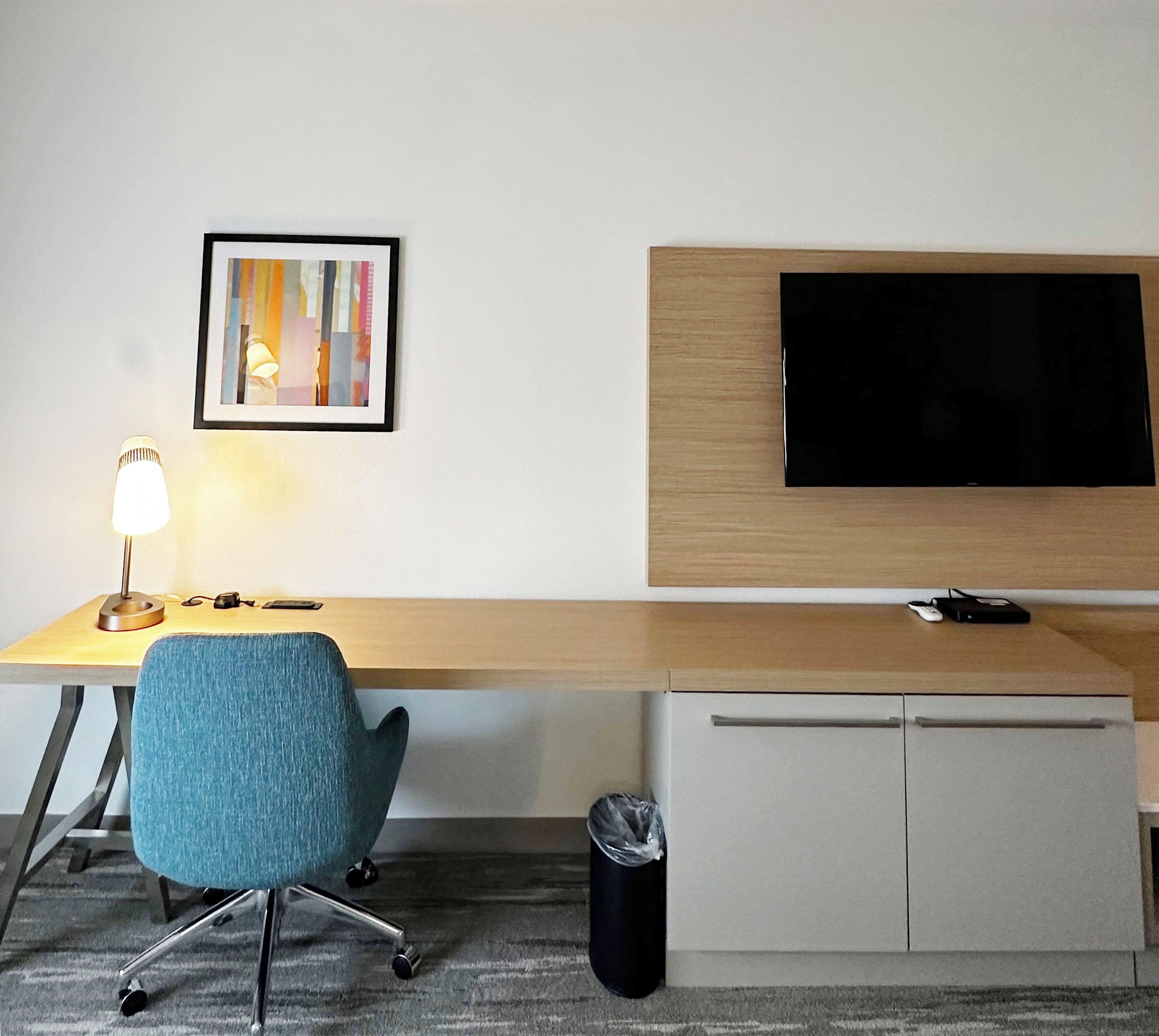 desk, laptop workspace, blackout curtains, soundproofing