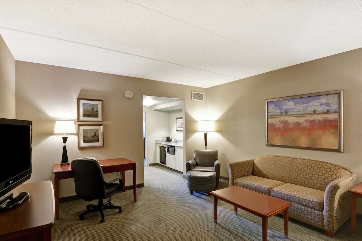 One king bed suite | In-room safe, desk, iron/ironing board, free cribs/infant beds