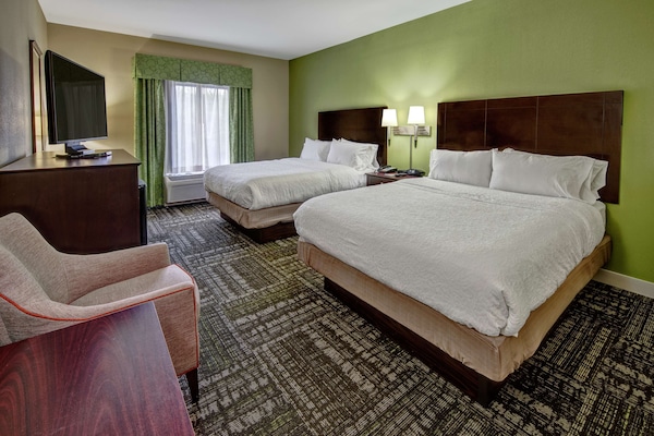 Room, 2 Queen Beds, Non Smoking | Desk, blackout drapes, iron/ironing board, free WiFi